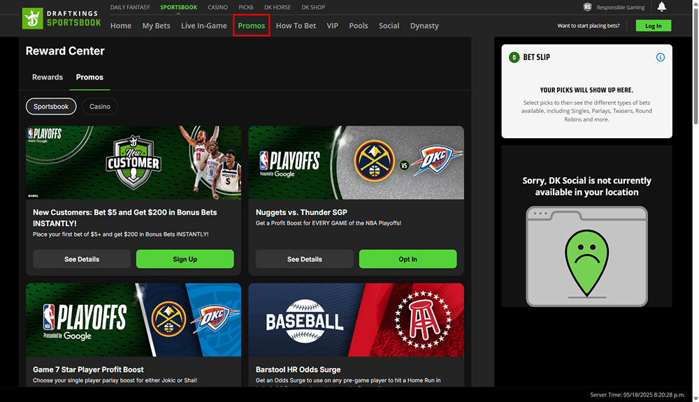 بونوس های سایت DraftKings
